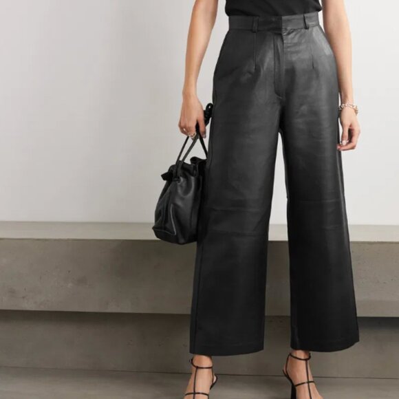 ENVELOPE 1976 Oslo Leather Wide-Leg Pants - Picture 1 of 4